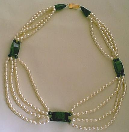 Design 137: brown,white pearl multistrand necklaces