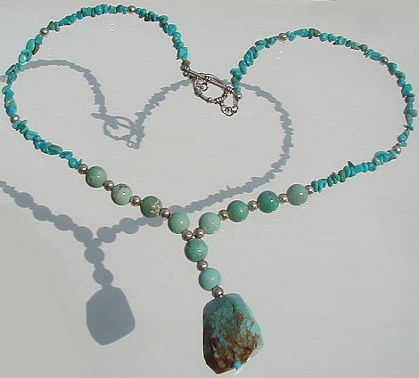 Design 1396: blue turquoise necklaces