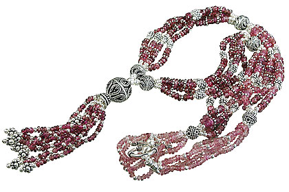 Design 14074: pink tourmaline classic, multistrand necklaces