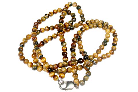 Design 142: brown tiger eye multistrand necklaces