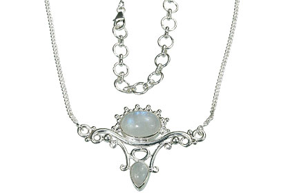 Design 14383: white moonstone contemporary necklaces