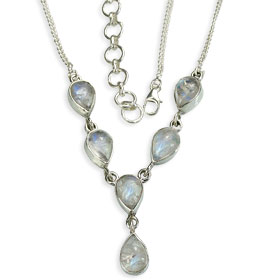 Design 14389: white moonstone necklaces