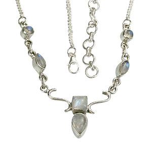 Design 14410: white moonstone contemporary necklaces