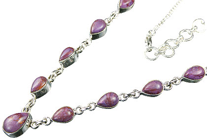 Design 14413: pink,purple mohave drop necklaces