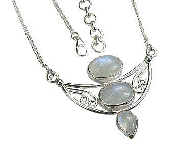 Design 14444: white moonstone pendant necklaces