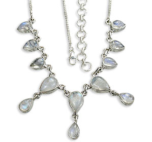 Design 14478: white moonstone necklaces
