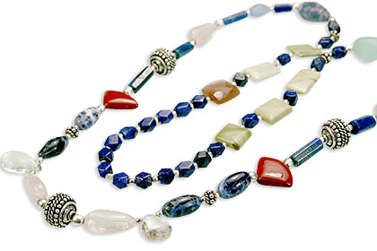 Design 14556: multi-color multi-stone necklaces