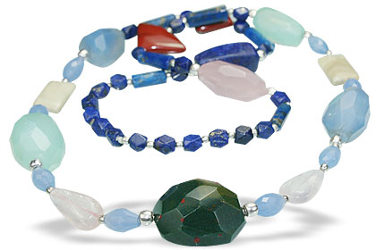 Design 14557: multi-color multi-stone necklaces