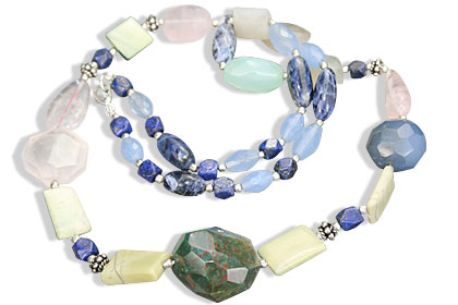 Design 14616: multi-color multi-stone necklaces