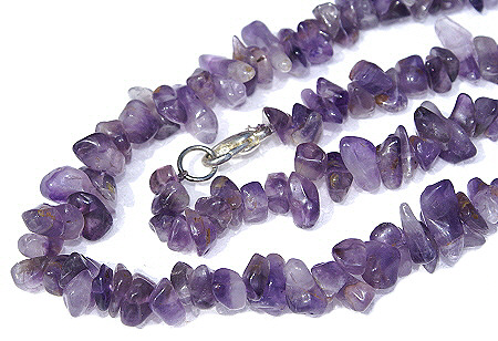 Design 1469: purple amethyst chipped necklaces
