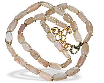 Design 147: orange,pink moonstone necklaces