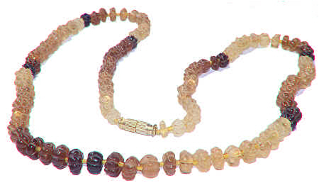 Design 14822: brown hessonite necklaces