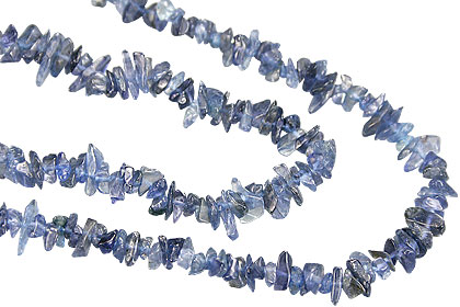 Design 1487: blue iolite chipped necklaces