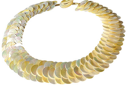 Design 14982: multi-color shell choker necklaces