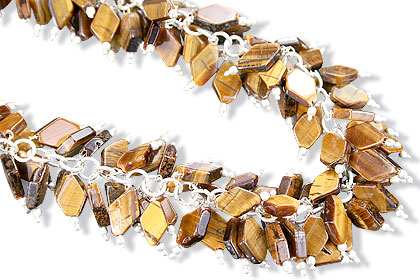 Design 15046: brown,yellow tiger eye necklaces