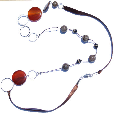 Design 15084: blue carnelian contemporary necklaces