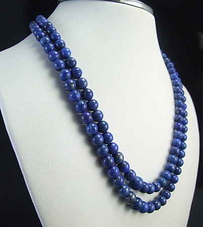 Design 1514: blue lapis lazuli multistrand necklaces