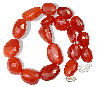 Design 1518: orange carnelian tumbled necklaces
