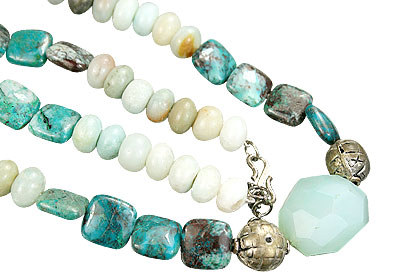 Design 15182: green multi-stone necklaces