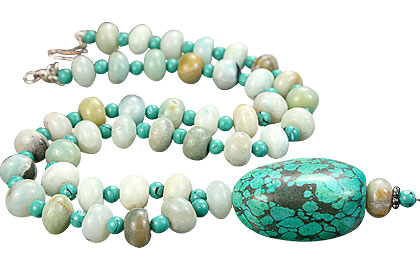 Design 15183: green turquoise necklaces