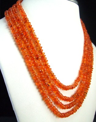 Design 1522: orange carnelian multistrand necklaces