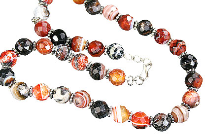 Design 15270: brown,multi-color jasper necklaces