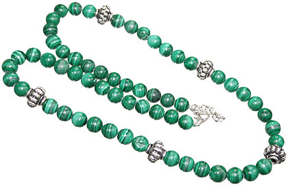 Design 15547: green malachite ethnic necklaces