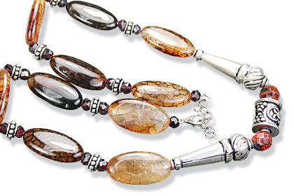 Design 15549: multi-color multi-stone ethnic necklaces