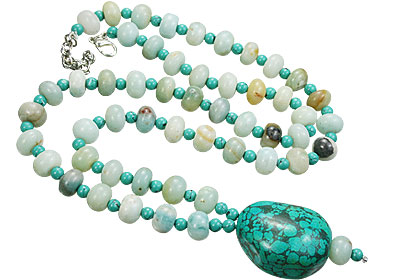 Design 15576: green,white turquoise necklaces