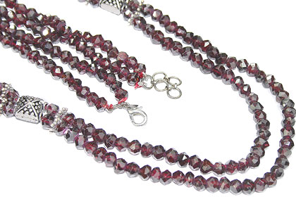 Design 16195: red garnet classic necklaces