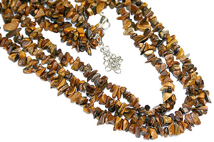 Design 16403: brown,yellow tiger eye multistrand necklaces