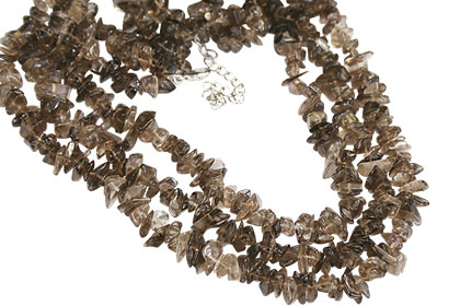 Design 16413: brown smoky quartz chipped necklaces