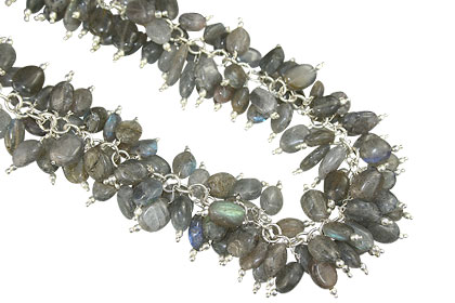 Design 16500: multi-color multi-stone clustered necklaces