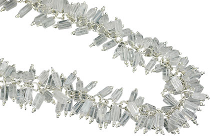 Design 16542: clear snow quartz necklaces