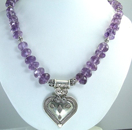 Design 1694: purple amethyst medallion necklaces