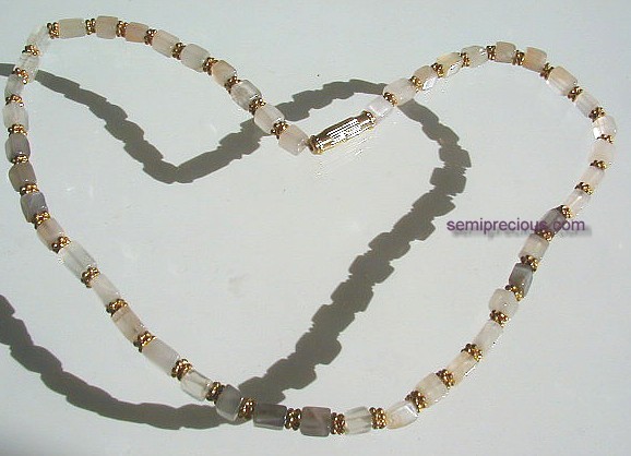 Design 17: White, grey moonstone necklaces