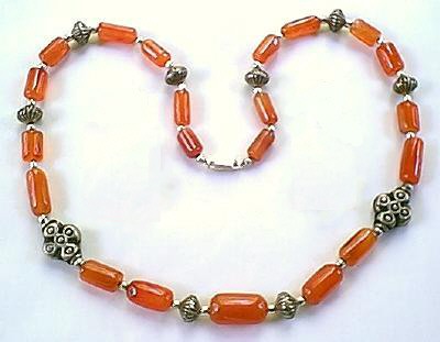 Design 174: orange carnelian ethnic necklaces
