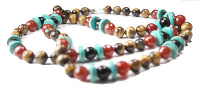 Design 17732: multi-color black spinel necklaces