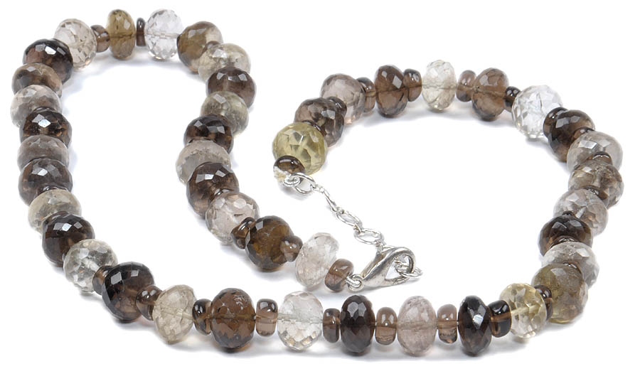 Design 18153: brown smoky quartz necklaces