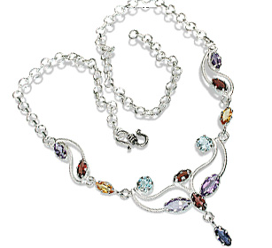 Design 1852: multi-color multi-stone necklaces