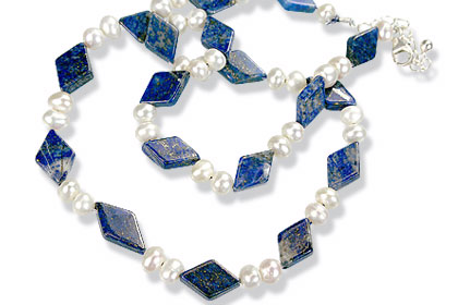 Design 210: blue,white pearl necklaces