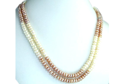 Design 211: pink,white pearl multistrand necklaces
