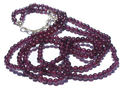 Design 217: red garnet multistrand necklaces
