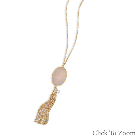 Design 22034: pink rose quartz necklaces