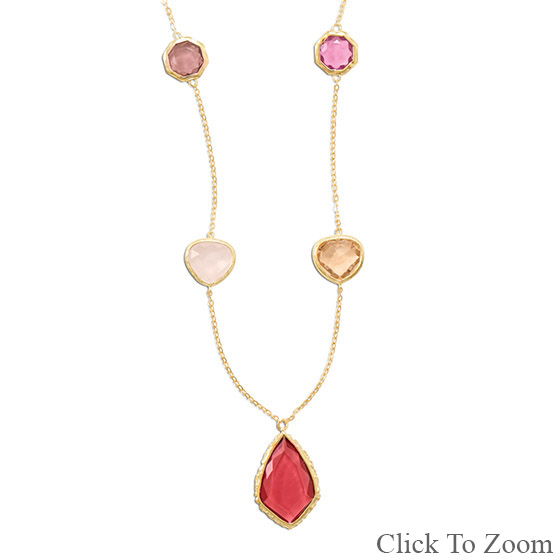 Design 22044: multi-color multi-stone necklaces