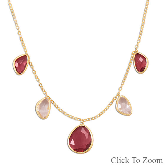 Design 22045: multi-color multi-stone necklaces