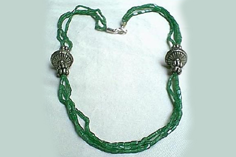 Design 223: green aventurine ethnic, multistrand necklaces