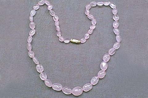 Design 226: pink rose quartz necklaces