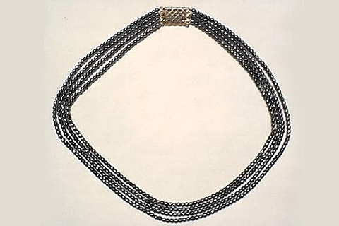 Design 229: black hematite multistrand necklaces