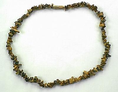 Design 240: brown tiger eye chipped necklaces